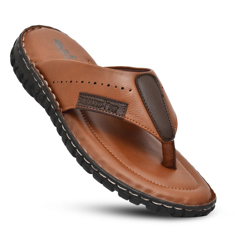 Image of HEALTH FIT Super Soft Ortho Care Bounce Back Anti-Skid Water Resistant Slippers /Doctor Chappal & Footwear-Men 118