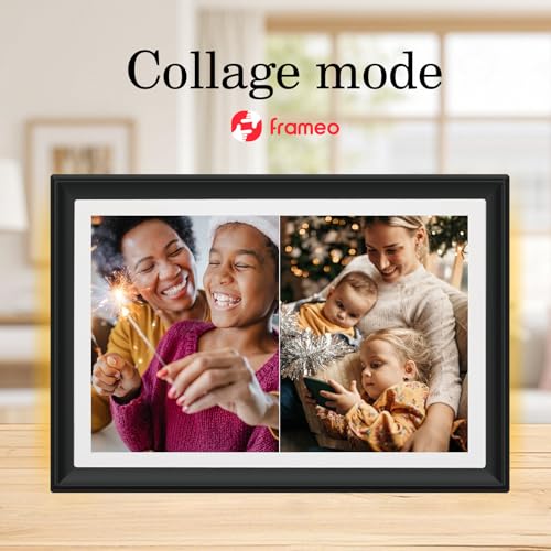Image of 32GB FRAMEO 10.1 Inch WiFi Digital Photo Frame with LED Light, 1280x800 HD IPS LCD Touch Screen, Auto-Rotate Portrait and Landscape, 32GB Storage, Share Moments Instantly via Frameo App from Anywhere