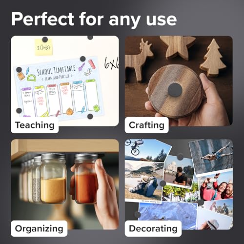 Image of Ultra-Strong Ceramic Round Magnets (0.6x0.12 inch /15x3mm, 45 pcs) - Heavy Duty Magnets, Non-Corrosive, High Thermal Resistance, Versatile For Home, Office, Workshop, Whiteboard, Fridge And Hobby Use