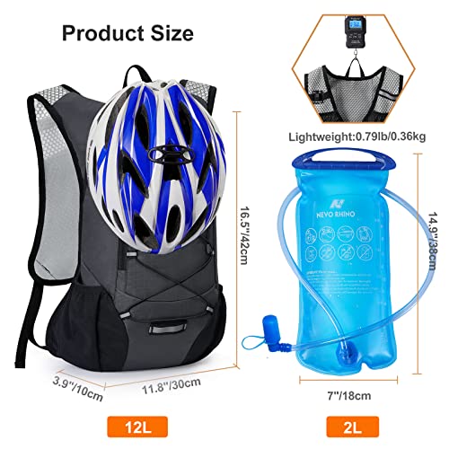Image of Lightweight Hydration Backpack, Running Backpack with 2L Water Bladder, Hydro Water Daypack for Cycling Hiking Rave for Men Women