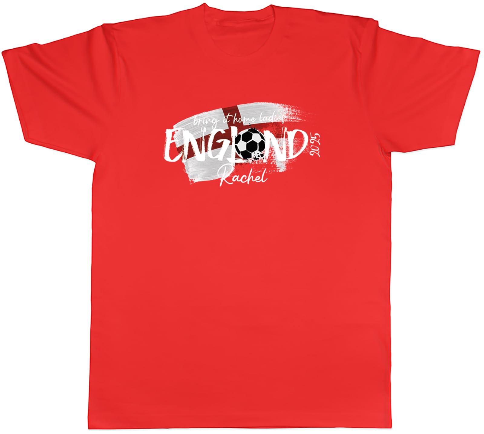 Shopagift Personalised Bring it Home England Football 2025 Mens T-Shirt Tee Red