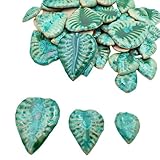 500 g zufällige Keramik-Mosaikfliesen für Bastelarbeiten, 3 Größen, Mosaikstücke für Teller, Blumentöpfe, Heim- und Outdoor-Dekoration (Eiskristallgrün, Blätter)