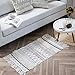 Boho Bathroom Rug 2' x 3' KIMODE Washable Woven Cotton Tufted Throw Rug with Tassels Geometric Farmhouse Woven Tribal Small Area Rug Doormat for Laundry Room/Hallway EntryWay