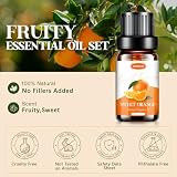 Hanolly Zestaw Olejków Eterycznych Owocowych 6 x 10 ml, Czyste, Naturalne Olejki Aromaterapeutyczne Do Dyfuzorów I Wyrobu Świec – Truskawka, Jagoda, Kokos, Ananas, Słodka Pomarańcza, Ogórek