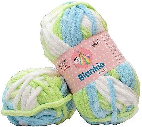 Image of M.G ENTERPRISE GANGA Knitting Yarn Thick Chunky Wool,Blankie Apple Mix 600gram Best Used with Knitting Needles-NC Art-Adia,Apple Mix