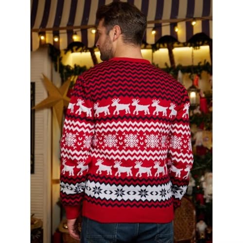 Family Matching Christmas Sweater Reindeer Pattern Long Sleeve Knit Pullover Tops Xmas Holiday Clothes3