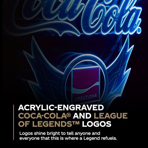Image of Cooluli League of Legends Ultimate 48L Mini Fridge - Limited Edition Coca-Cola Exclusive Gaming Room Mini Fridge, Cool LED lighting, Glass Door with Illuminating Logos and Temperature Controls