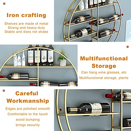 Étagères de rangement rondes pour bouteilles et verres à vin - 5