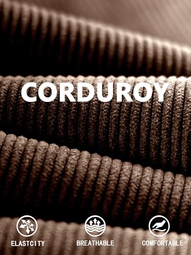 Comdecevis Mens Corduroy Pants Stretch Joggers Tapered Elastic Waist Drawstring Cargo Casual Baggy Sweatpants with Pockets4