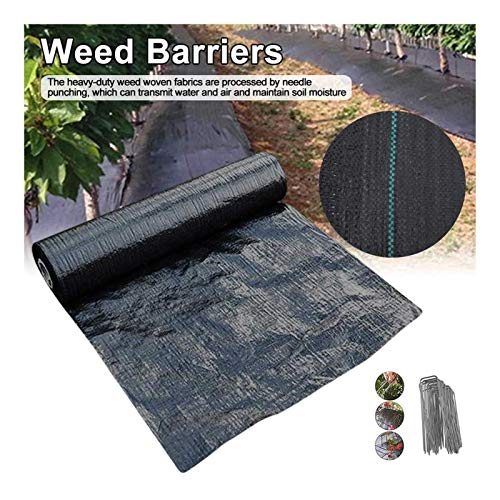 LYMHGHJ Heavy Duty 100gsm Paisaje Membrana de Cubierta de Suelo Hoja de jardín Tejido Tejido de Control de malezas Estabilizado UV Negro f1-8 (Tamaño: 2M * 10M)