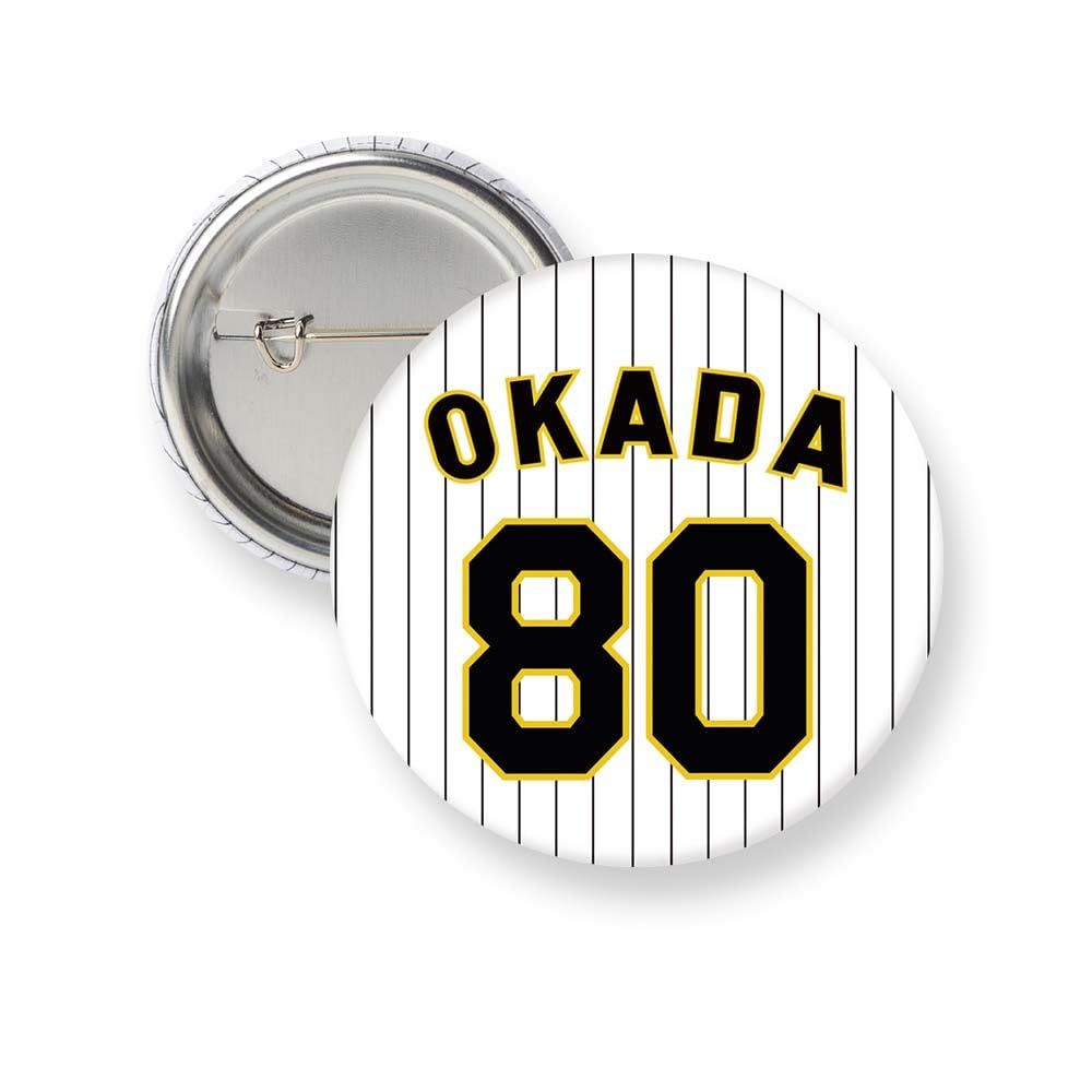 Amazon.co.jp: 阪神タイガース 缶バッジ（背番号）#80 岡田彰布