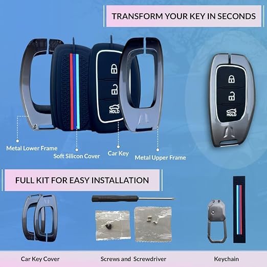 Image of NEODRIFT 'KeyShield' Car Key Cover for Hyundai i20 Active (Shape 2, 03 Buttons) (Durable, Stylish and 360 Protection)