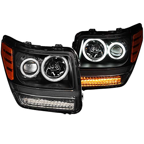 Anzo USA 111145 Dodge Nitro G2 Projector Halo Black Clear AmberHeadlight Assembly - (Sold in Pairs)