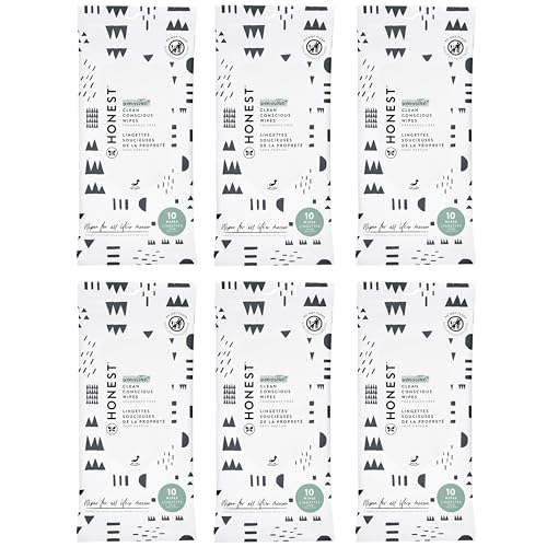 Image of The Honest Company Hypoallergenic Multi-Use Baby Wipes for Sensitive Baby Skin, Pattern Play, 10 Count (Pack of 6)