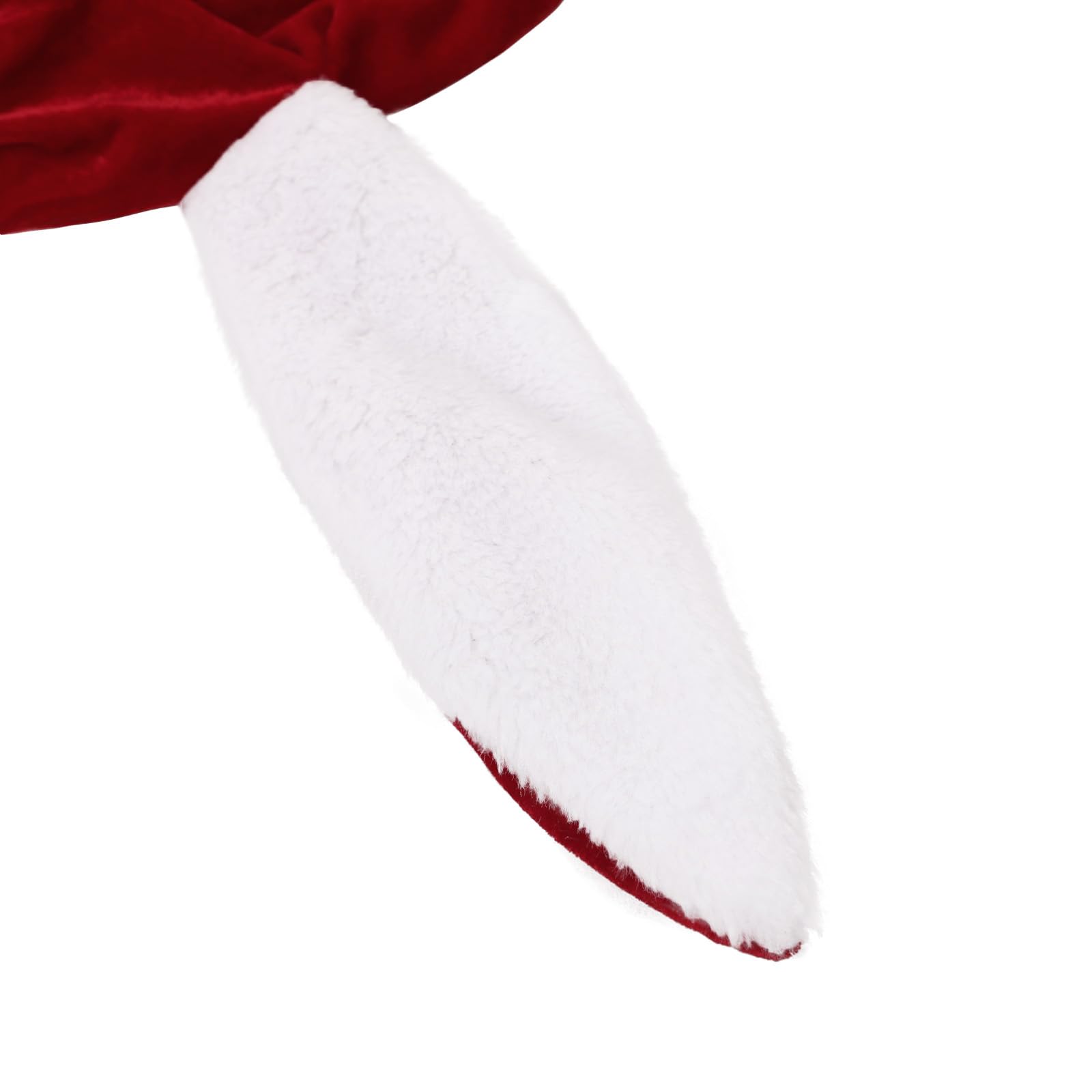 RUIXIA Velvet Christmas Cloak for Women Ganta Elf Fairy Cosplay Costume Cape with Rabbit Ears Hood Xmas Short Red Shawl Witch Wizard Festival Role Play Party Cloak Winter Outfit Outwear - Image 4
