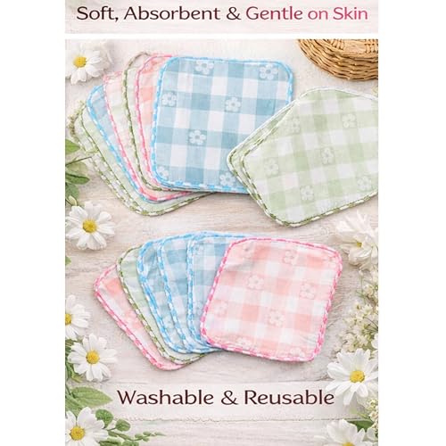 Image of ANVIK Women Check Handkerchief - Cotton Hanky, Face TowelHanky for Kids Boys Girls for School (Pack of 6 Pc)