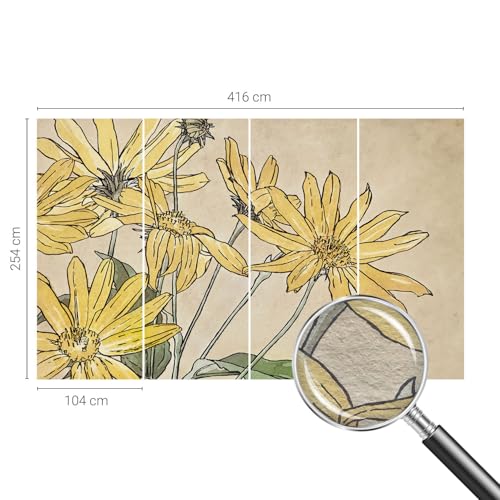 Décoration intérieure fleurs à l'aquarelle avec intissé grand format - 5