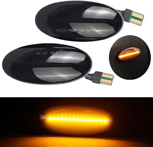 Hacreyatu Para Nissan Qashqai J10 X-trail T31 Cube Juke Leaf Micra Micra K13 Note E11 Dynamic Auto LED Side Marker Luz de señal de giro transparente