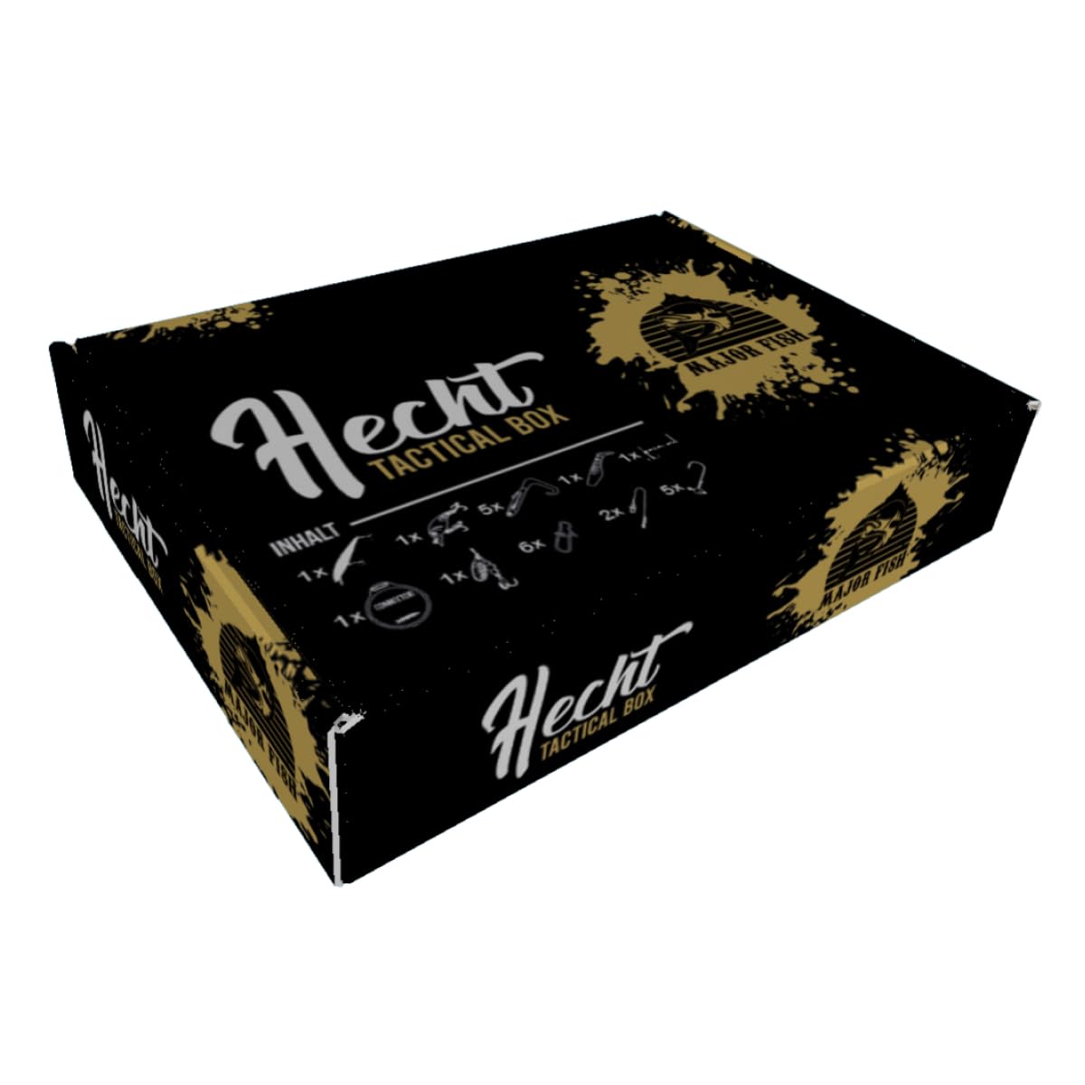 Hecht Box - Set de pesca de lucio con wobbler, peces de goma y accesorios