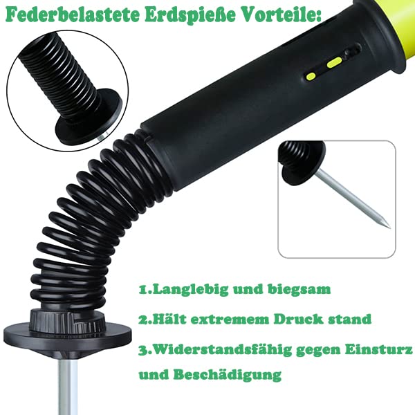VA-Cerulean Slalomstangen, set van 6, 180 cm veerbelaste trainingsstangen met stalen punten en draagtas, voetbalbehendigheidstraining voor kinderen