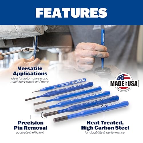 Image of DASCO PRO 6 Piece Pin Punch Kit, Made in the USA, VN70022 22