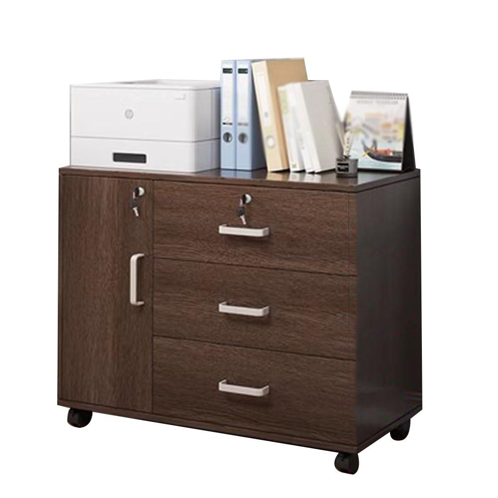 Aioneer Braun Mobile File Cabinet Mdf Material Printer Stand Home Office Furniture Commercial Quality Rolling Storage For Office Organization Stylish And Functional Solution-60X37x57cm