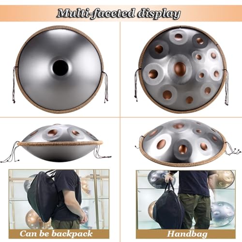 Handpan Drum 22 Pulgadas Re Mayor Kurd Silver 9 Notas miniatura 4