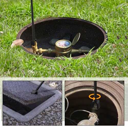 Image of Eapele Water Meter Key 16 inch Enforced Steel T-Handle With 4-way Multi-Functional Universal Cross Key