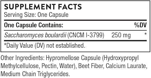 Miniatura 2 de THORNE - Probiótico Sacro-B - Apoya la salud intestinal, la función inmunológica y el alivio del estreñimiento* - Apoyo a la salud sin gluten* - 60