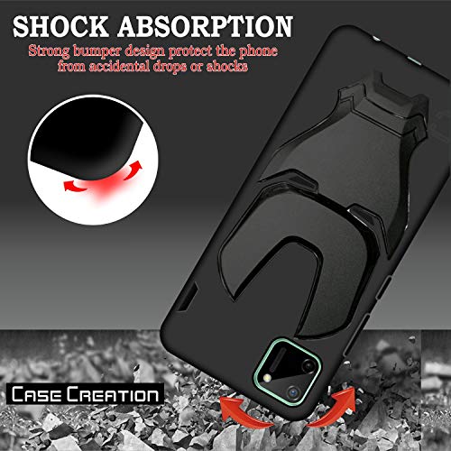 Image of COVERLY Official 3D Smooth Feel Avengers Logo Mask Soft Rugged Grip Silicone Iron Man Engraved Cartoon Movie Engraved Silicone Rubber Matte Back Cover for Realme C11 (6.53 inch) - Black