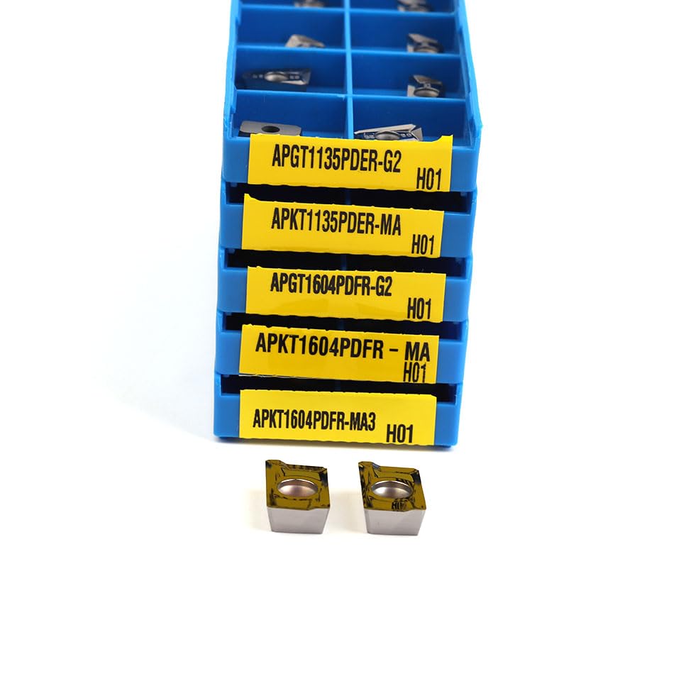 10pcs APKT1604 PDFR APKT 1604 MA3 H01 Aluminum Cutter Blade Insert Cutting Tool Turning Tool CNC Tools AL +TIN Alloy Wood (Size : APKT1604PDFR-G2 H01)