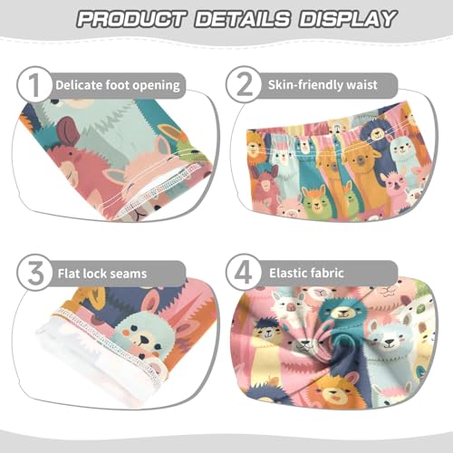 Colorful Alpacas A Girls Leggings Athletic Pants Tights Stretch Bottom3