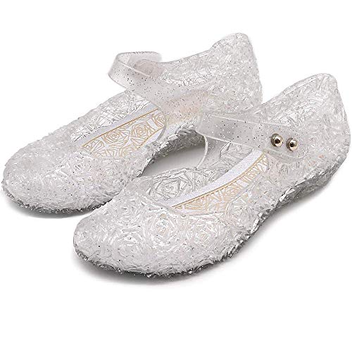 Image of techcity Princess Girls Sandals Dress Up Dance Party Cosplay Jelly Shoes for Kids Toddler Mary Janes