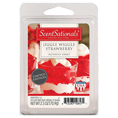 Scentsationals – 6 cubos de cera perfumados, Jiggle Wiggle Strawberry, 2.5 oz