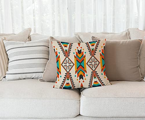 Solekla Farmhouse Decoration Throw Pillow Cover, American Native Ethnic Pattern Pillow Cover 18X18 Inch Pillowcase Summer Outdoor Cushion Covers For Bed, Living Room, Couch #TOP2