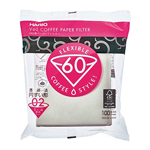 Hario V60 Paper Coffee Filters, Size 02, White, Tabbed (600 Sheets) (6 Items) #TOP1