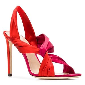 High Heels Damen Modische Spitzschuh Stiletto Sandalen Sexy Open Toe Party Hochzeitsschuhe-Red||35