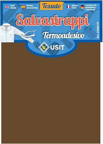 Miniatura 5 de USIT, Parche de reparación de algodón termoadhesivo, 18 x 4.5 pulgadas, ligero y resistente, avellana