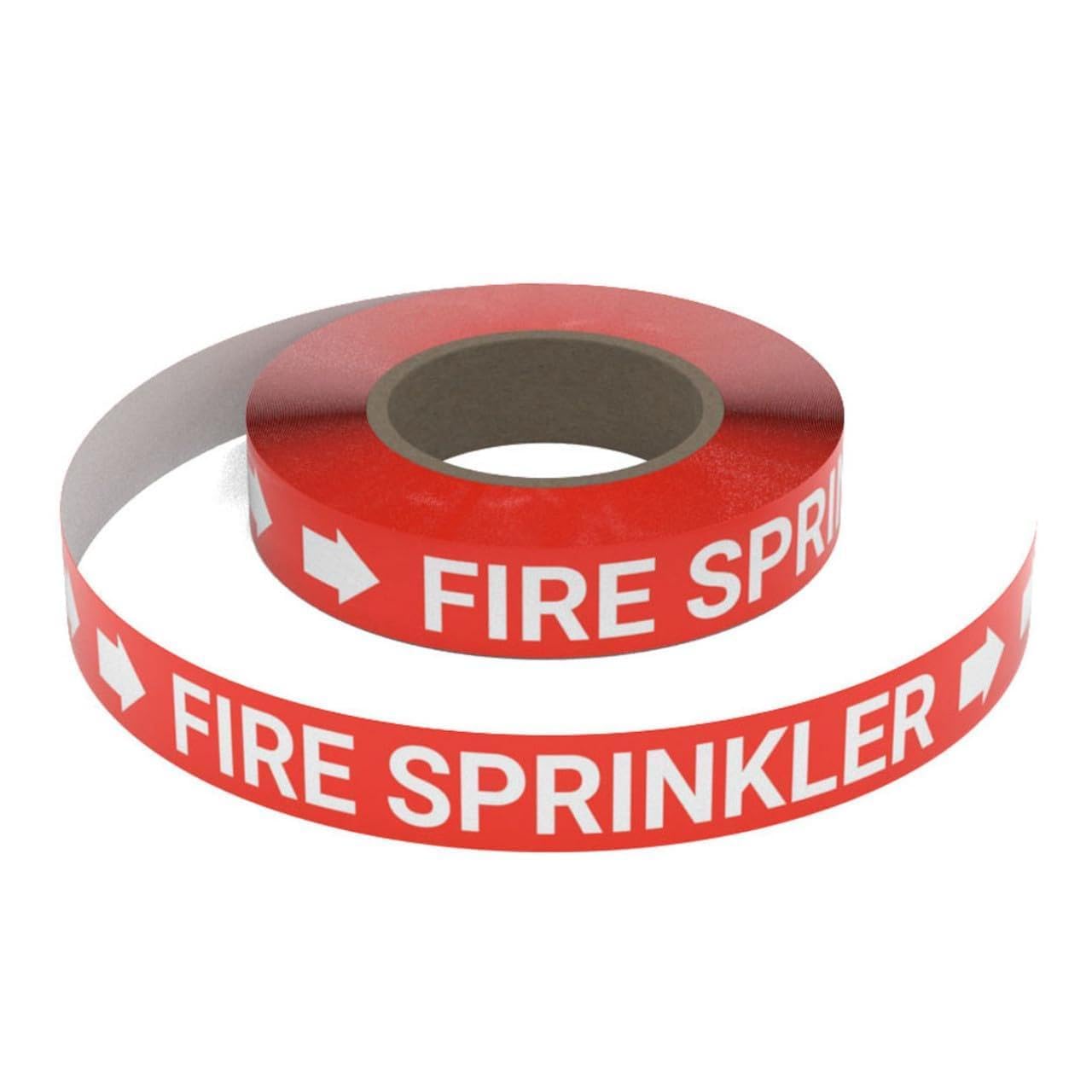 Fire Sprinkler (Red) SSINLINE Pipe Marking Roll - 1" x100' - Pipes 1.5" - 2.4" O.D. No Arrows