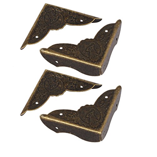 Aexit Guardaspigolo angolare per uccelli inciso in stile retro scatola da scrivania Guardia 40x40x11mm 4pz ID: 744649