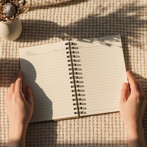 Image of Motivational Notebook Diary A5 Size (15 x 21 cm), 192 Pages Hard Bound Spiral Journal with Daily & Monthly Planner, Inspirational Patience Quote Cover, Twin Wire Bound Ruled Writing Notebook for Students, Women & Professionals