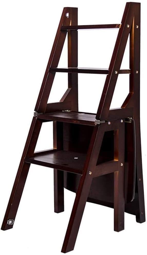 Chaise d'escalier intérieure en bois : tabouret d'intérieur escamotable 4 marches