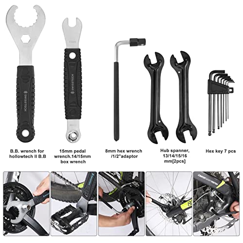 Swiss+Tech 30 Piece Bike Repair Tool Kit, Bicycle Maintenance Tool Set with Storage Case, Bike Accessories for Mountain/Road/Park Bike - Image 6