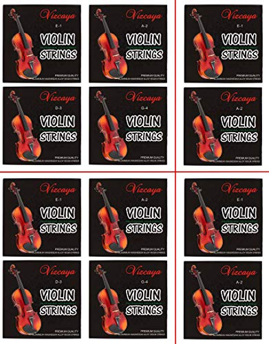 Vizcaya 2 Packs Full Sets Violin String (G-D-A-E) for 4/4-3/4 Size Beginner,Student Violin Replacement,Extra 4 string（E1,A2,E1,A2) - Thumbnail 2