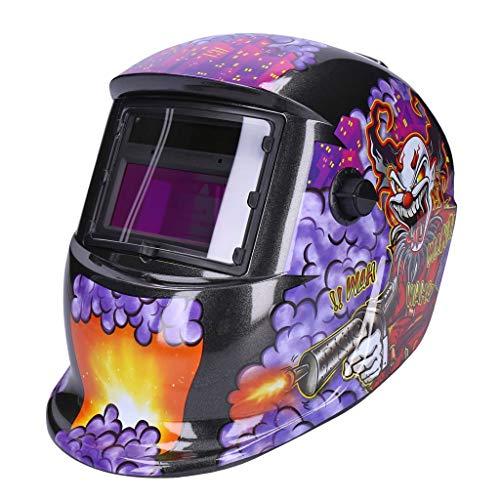 GEORGES - Casque de soudage solaire automatique avec protection UV et grande vitre pour tous les types de soudure (The Clown)