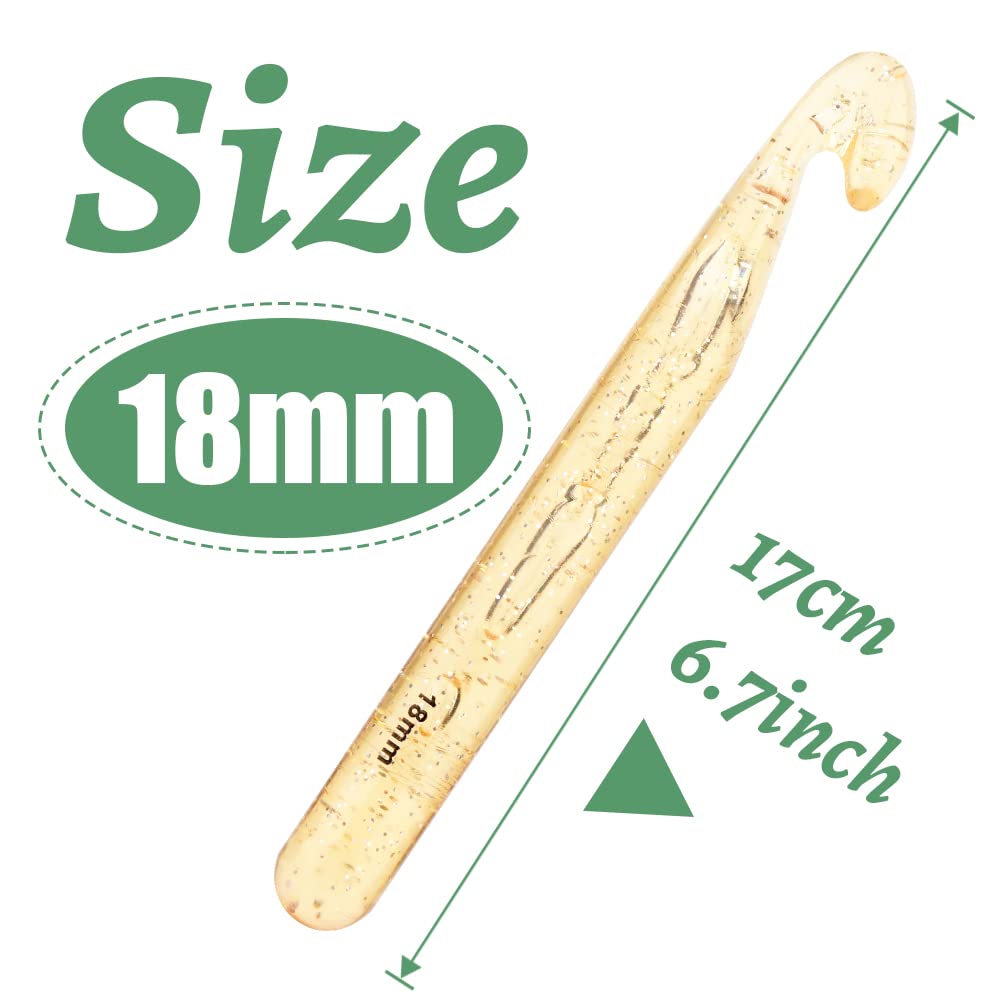 SUVSOON 18mm Large Crochet Hook, Knitting Crochet Handle, Ergonomic Grip Crochet Hooks - Image 2