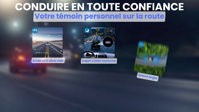 Dashcam Voiture GPS Full HD 1080P, Caméra Embarquée Voiture Grand Angle 170°, Écran 3 Pouces Dash Cam Avant Et Arrière Avec Module GPS, Caméra Arrière étanche Enregistrement En Boucle
