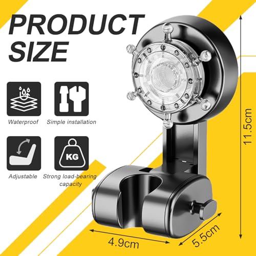 Duschkopfhalterung ohne Bohren, Shower Head Holder, Universal Duschkopfhalterung Saugnapf, Duschkopf Halterungen die nach Belieben mobilisiert werden kann, Badzubehör, Keine Beschädigung der Wand