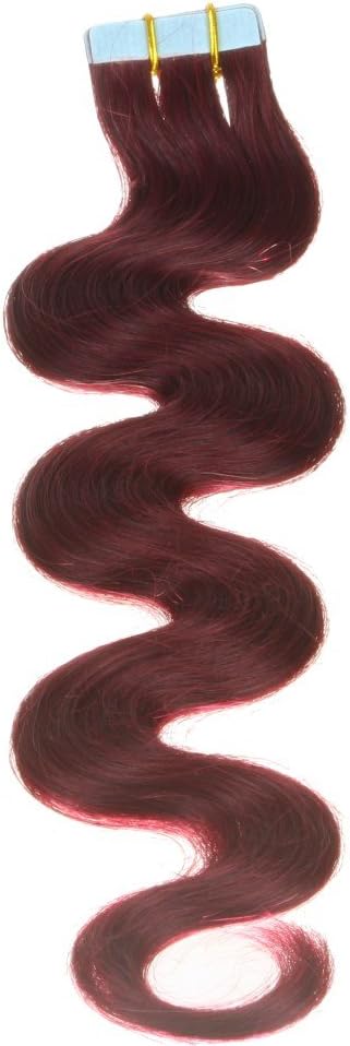 Just Beautiful Hair and Cosmetics 40 x 2.5 g Curly Remy Tape in/on Hair Extensions Curly Skin Weft 60 cm
