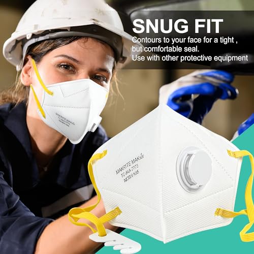 Lotfancy Niosh N95 Mask, 10Pcs Particulate Respirator With Breathing Valve, N95 Face Mask For Construction, Cleaning, Disposable Air Filter Masks Against Dust, Pollution thumb #7